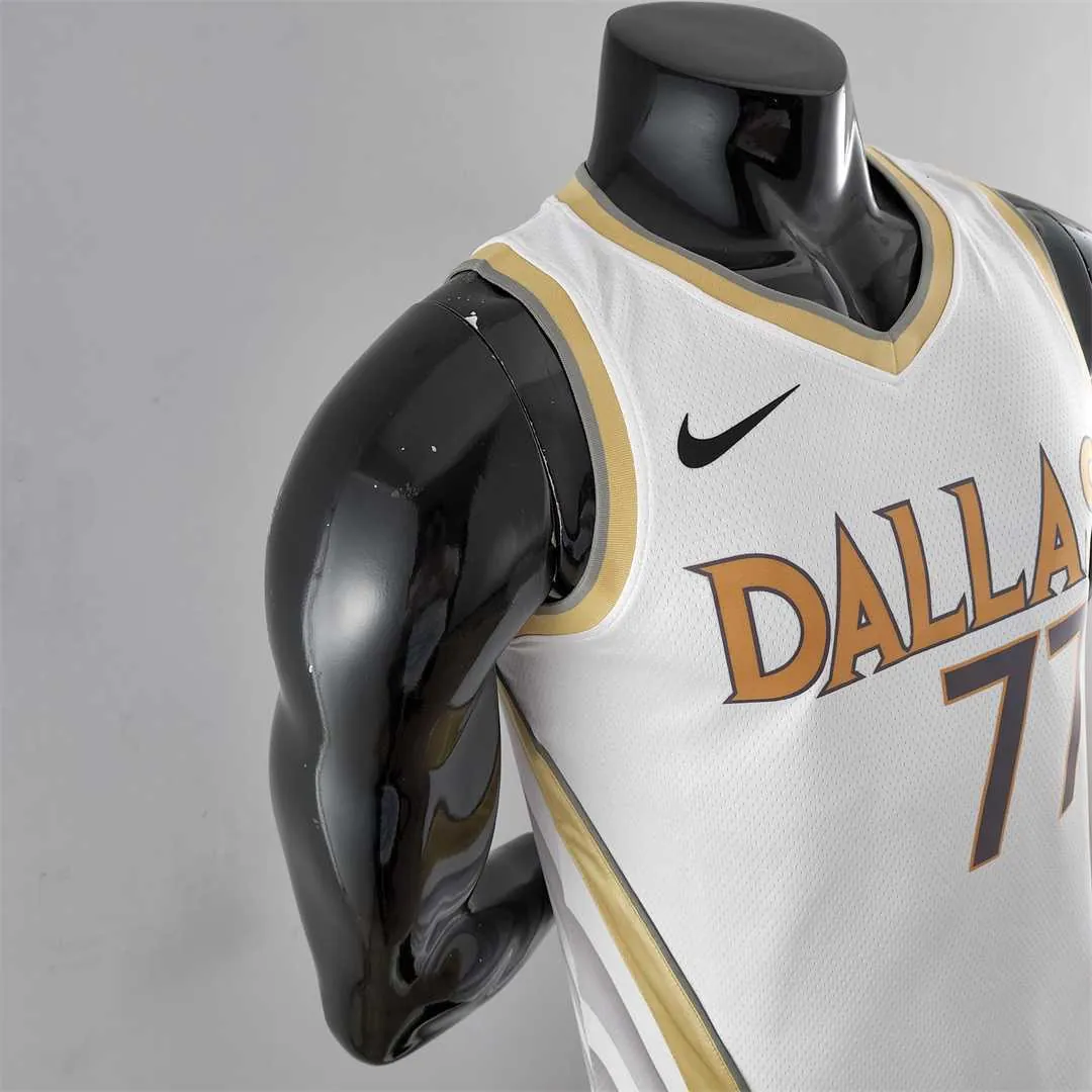 2020 Dallas Mavericks DONCIC#77 City Edition White NBA Jersey 4