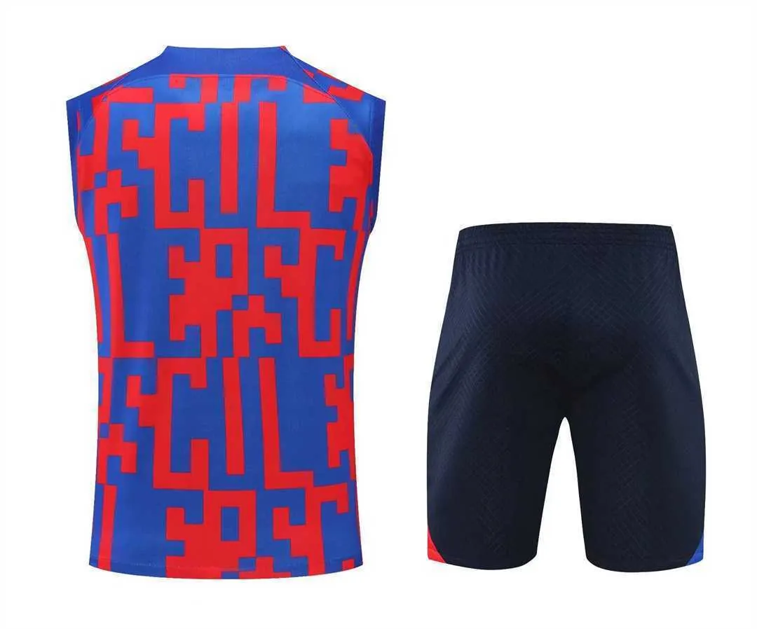 22-23 Barcelona vest training suit kit red and blue camouflage 17