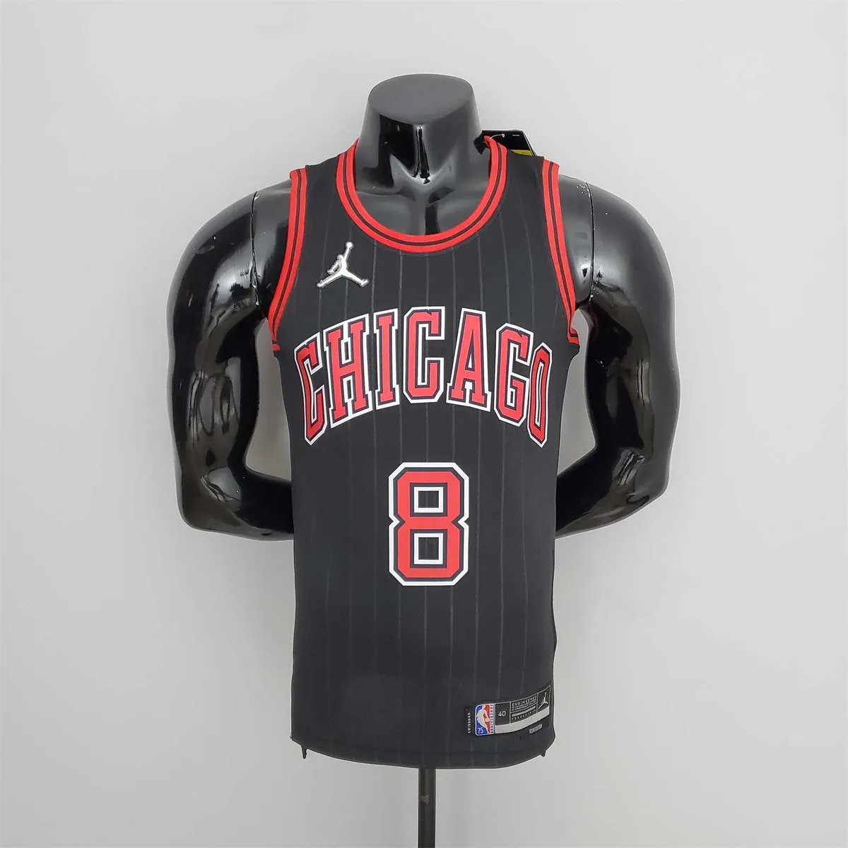 75th Anniversary LaVine#8 Bulls Flyers Black NBA Jersey 9