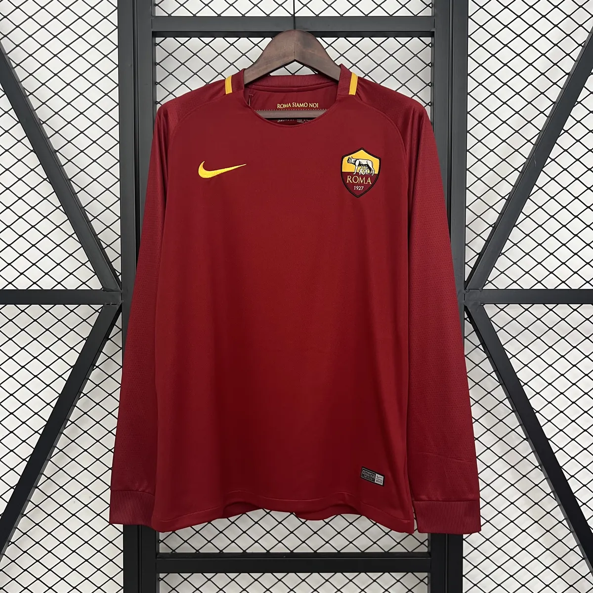 17-18 Roma Home Retro Kit Long Sleeve Shirt Soccer Kit AAAAJersey Cheap Yupoo 8
