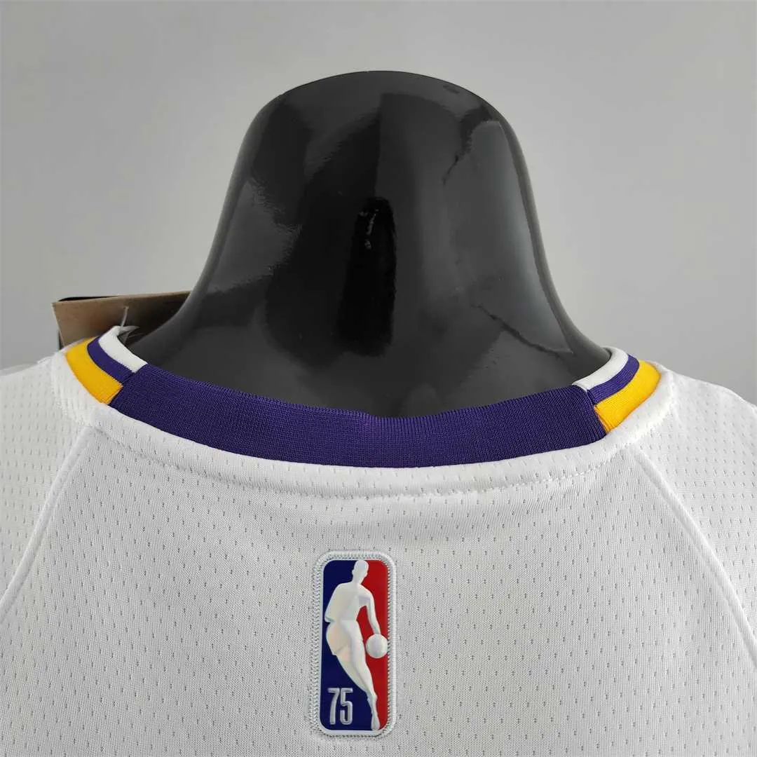 75th Anniversary TOSCANO #95 Los Angeles Lakers White NBA Jersey 1