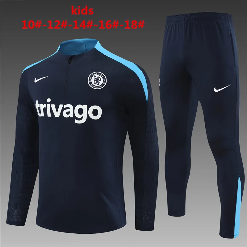 24-25 Chelsea Kids Player Long Sleeve Training Suit Football Shirts 1