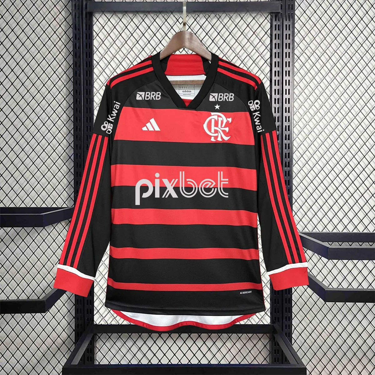 24-25 Flamengo Home Kit Long Sleeve with All Sponsor Football AAAAJersey Yupoo 2