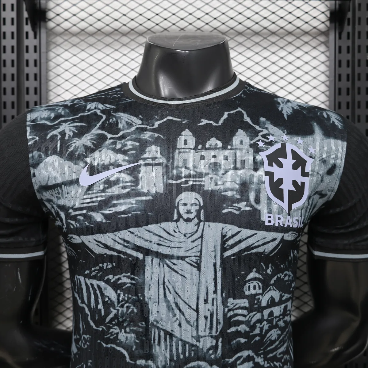 2026 Brazil Cristo Redentor Special Edition Football Player Version Black T-Shirt AAAAJersey Yupoo 7 2