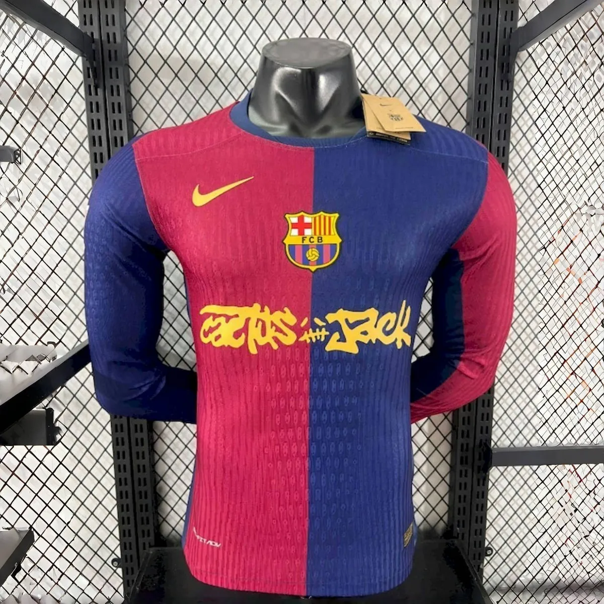 24-25 Barcelona x Travis Scott Home Long Sleeve Kit Player Version Shirt AAAAJersey Yupoo 2