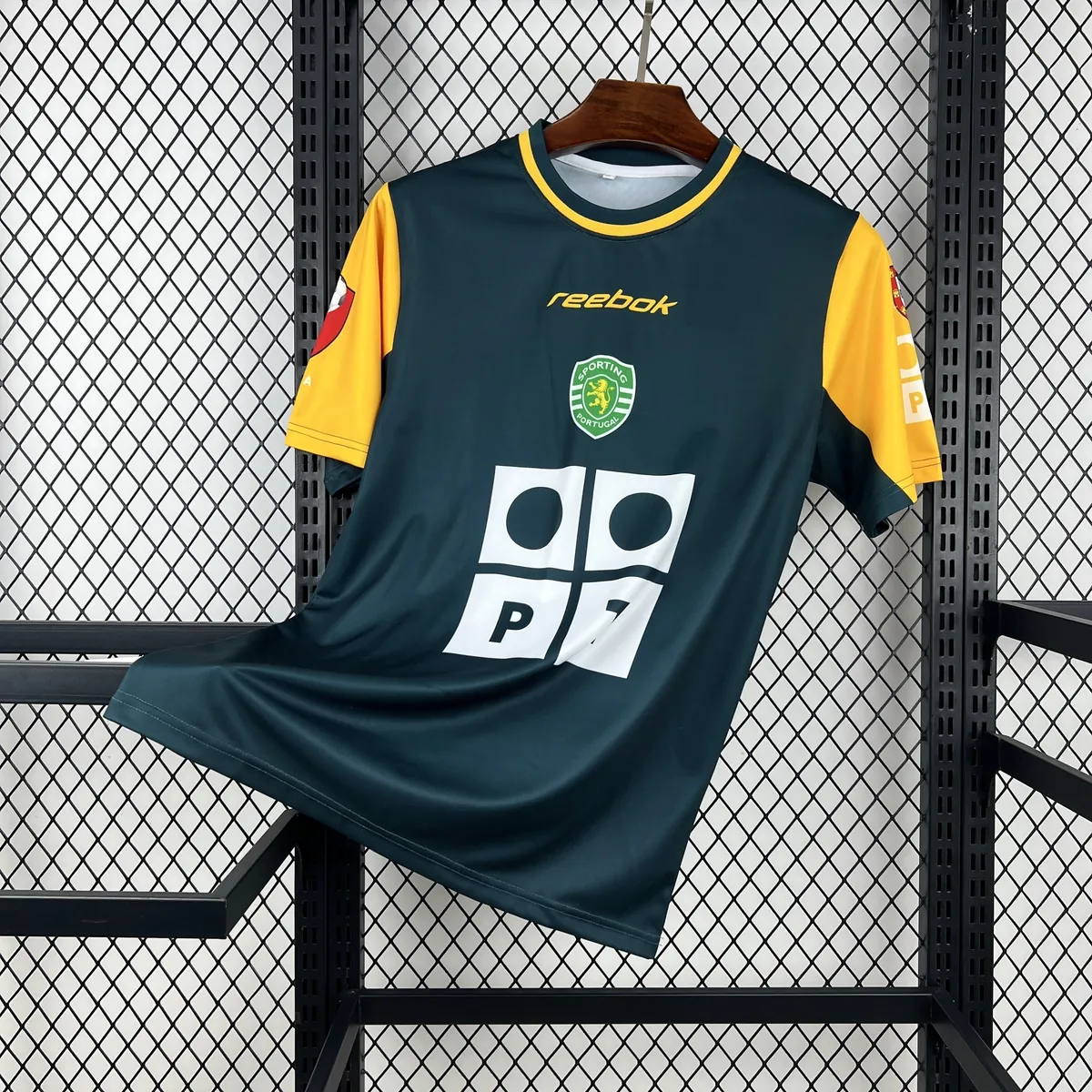 02-03 Sporting Away Football Retro Kit Vintage T-Shirt AAAAJersey Wholesale Yupoo 6