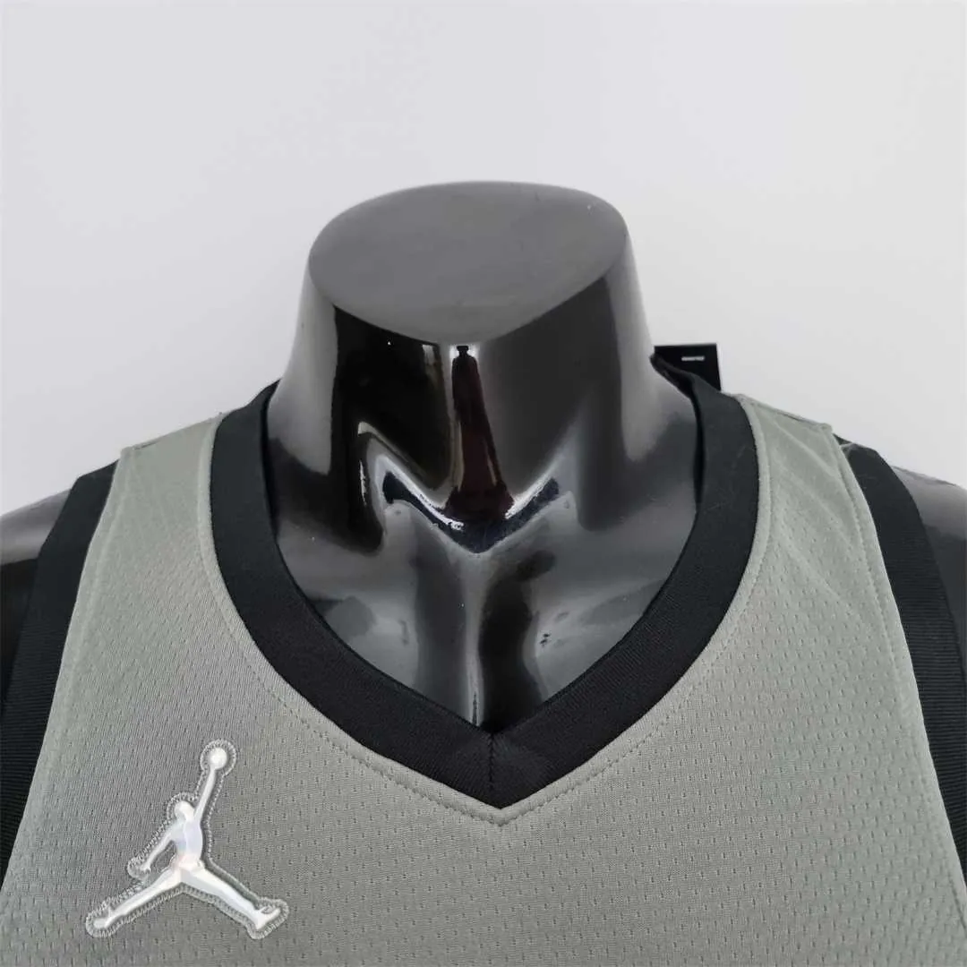 75th Anniversary Durant #7 Brooklyn Nets City Edition Gray NBA Jersey 6