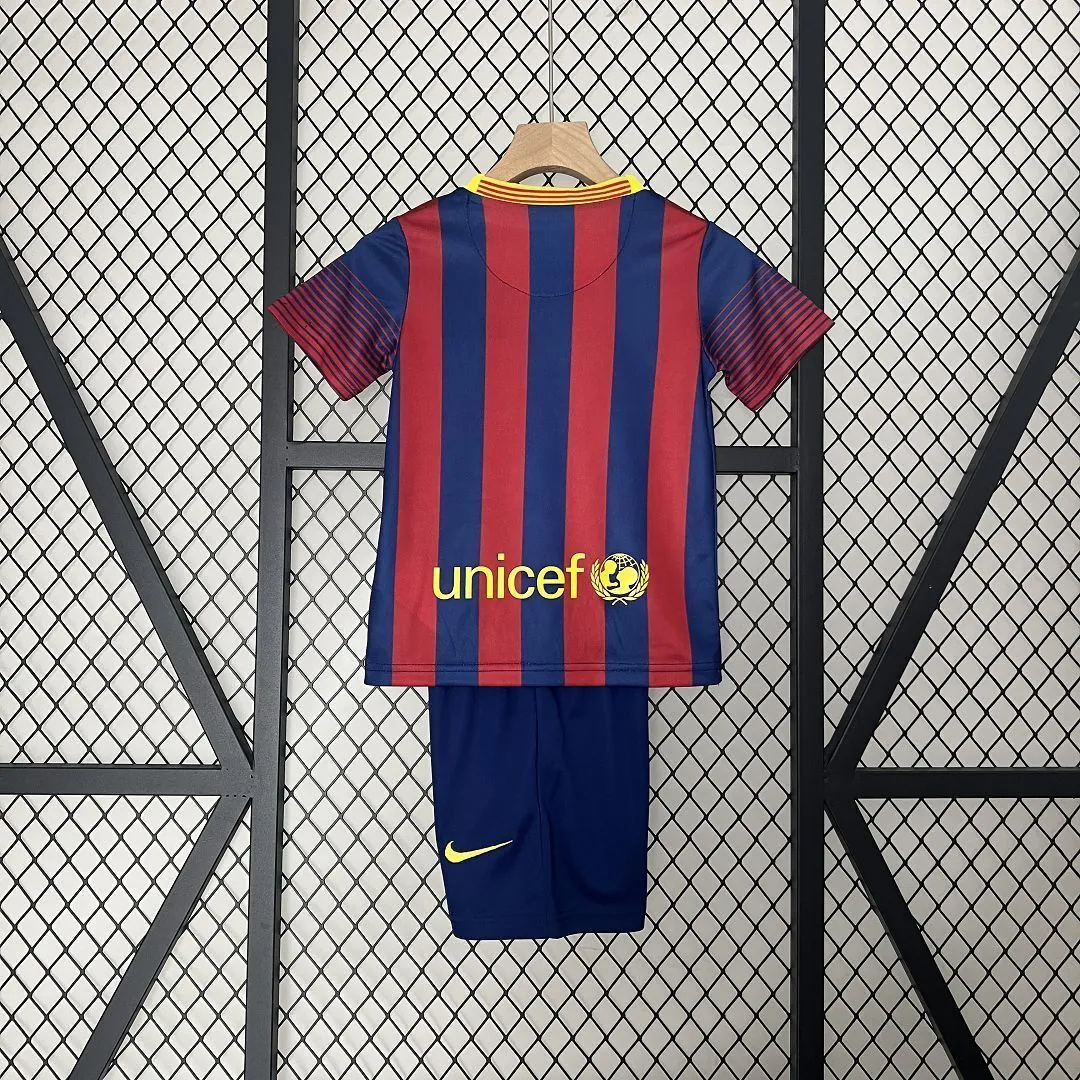 13-14 Barcelona Home Retro Kids Kits Children Shirt Cheap Jersey Yupoo 10