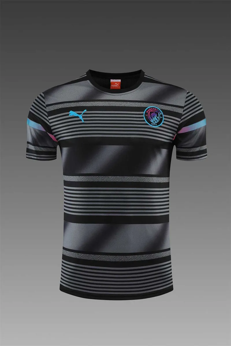 22-23 Manchester City Training Wear Short Sleeve Kit Black 8