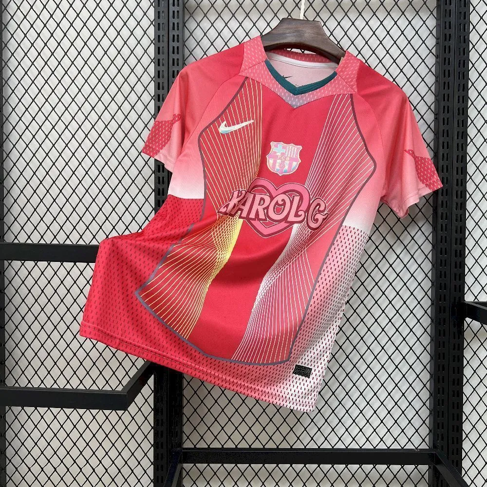 25-26 Barcelona Pink X KAROLG Football T-Shirt Custom Edition AAAAJersey Dropship Yupoo 5
