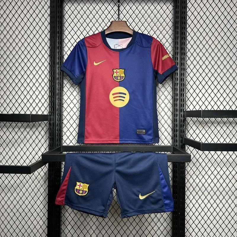 24-25 Barcelona Home Kid Kits Youth Apparels Soccer AAAAJersey Yupoo 6