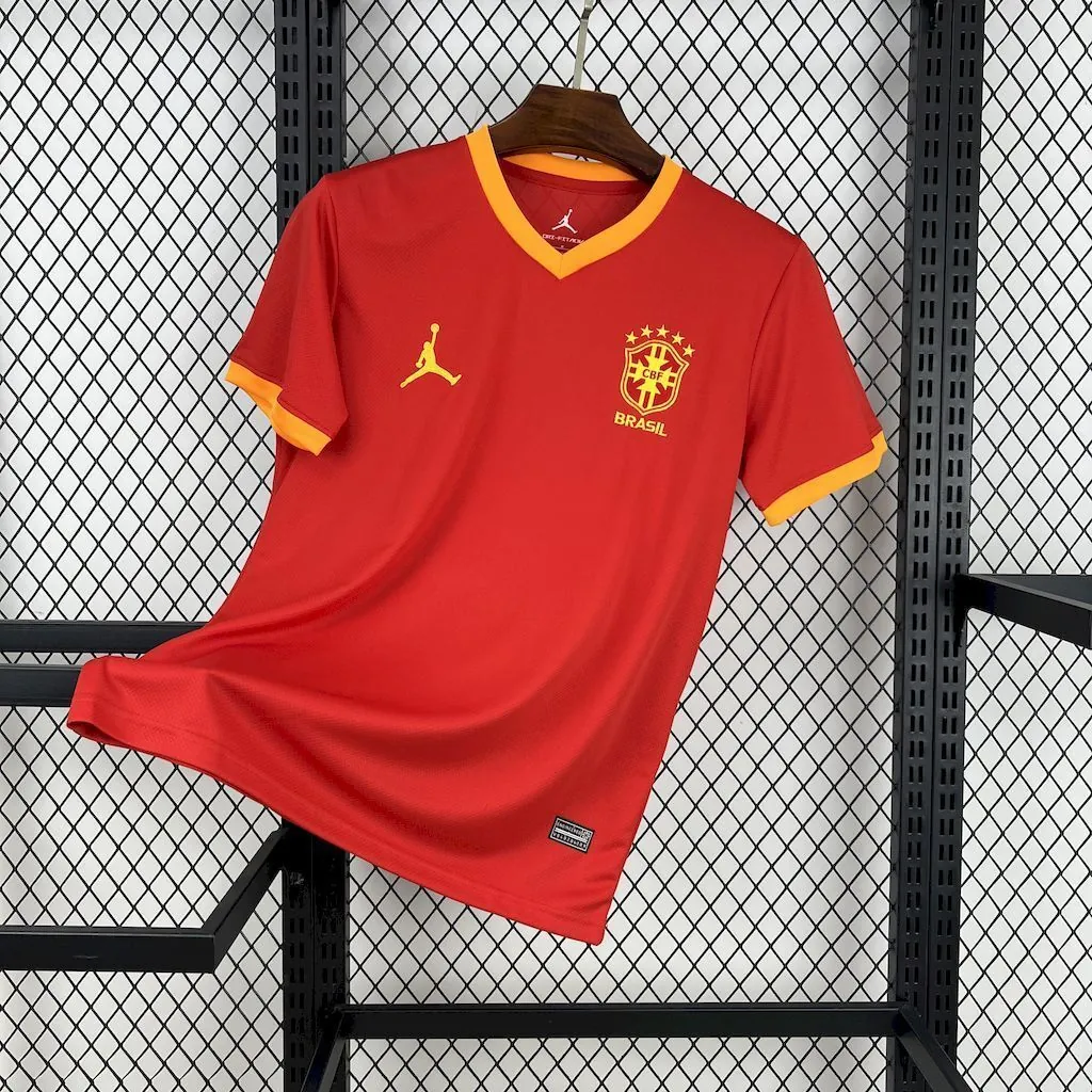 2025 Brazil x Jordan Red Special Edition Shirt Soccer Uniform AAAAJersey Wholesale Yupoo 4