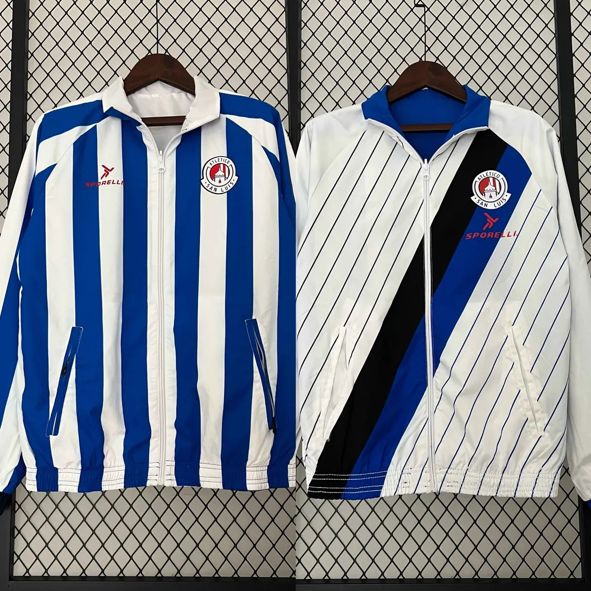 23-24 San Luis Reversible Windbreaker White&Blue Double-Sides Jacket Soccer Jerseys For Sale 7