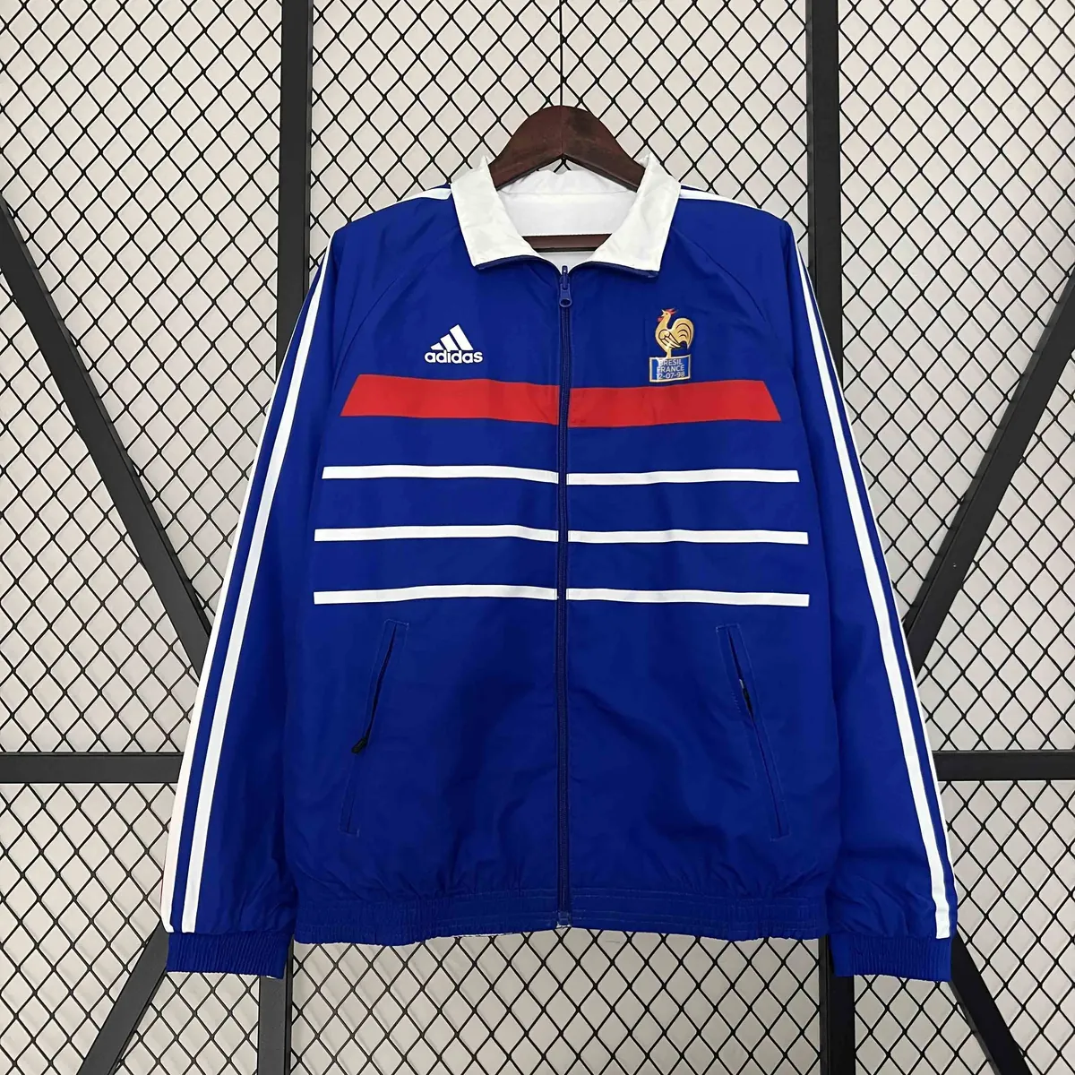 2024 France Reversible Windbreaker White&Blue Double-Sides Jacket Soccer Jerseys For Sale 1