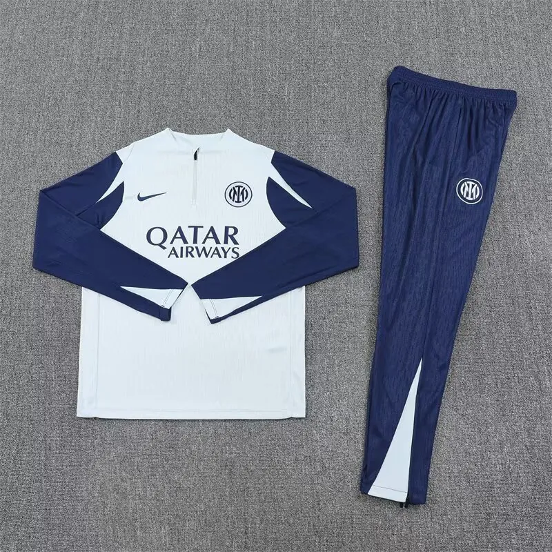 25-26 Inter Milan Grey Training Kits Long Football Tracksuits 1