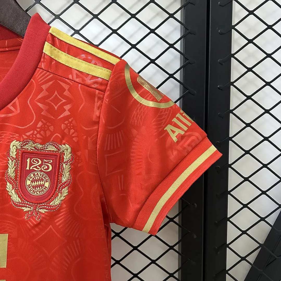 25-26 Bayern Munich 125th Anniversary Red Kid Kits Youth Apparels AAAAJersey Dropship Yupoo 2