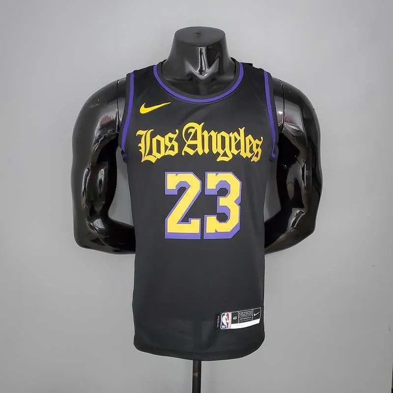 2021 James#23 Los Angeles Lakers Black Latin Black 9