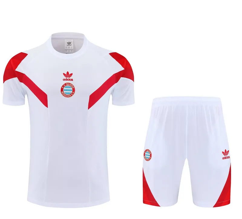 25-26 Bayern Munich Original White Training Kits Football Tracksuits 3
