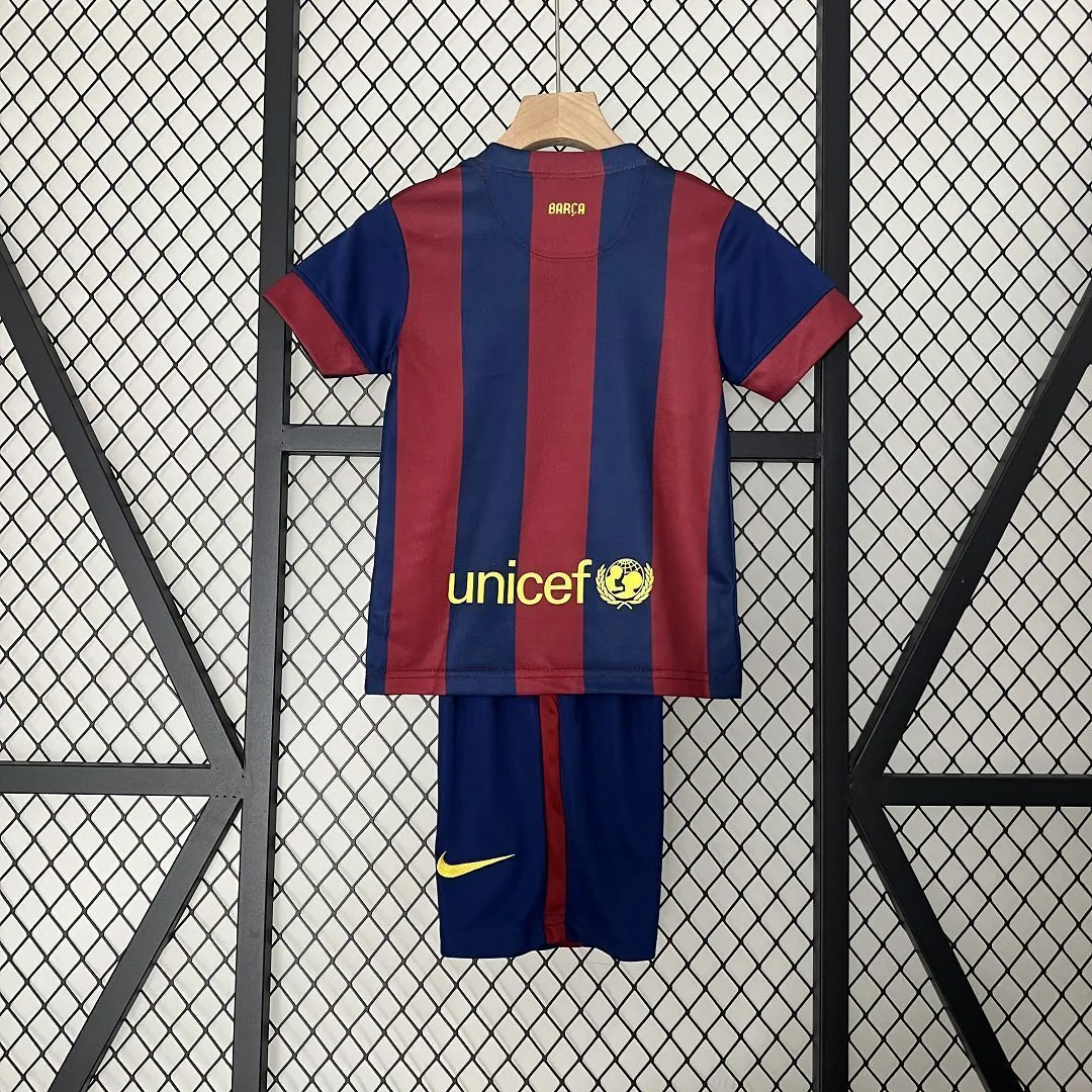 14-15 Barcelona Home Retro Kids Kit Size-16-28 Football Jersey Yupoo 9