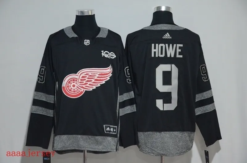 Detroit Red Wings 100 anniversary ice hockey jersey M-3XL 底特律红翼队100周年纪念版冰球服 3