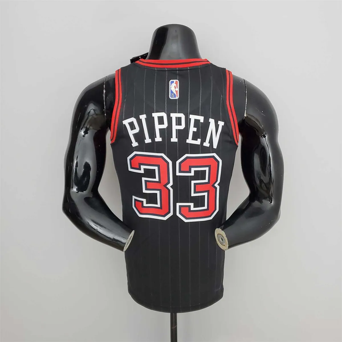 75th Anniversary Pippen#33 Bulls Flyers Black NBA Jersey 1