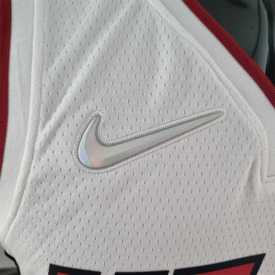 75th Anniversary Miami Heat JAMES #6 White NBA Jersey 8