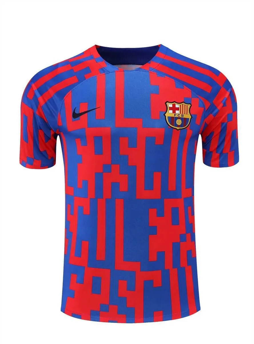 22-23 Barcelona training suit Short Sleeve kit red and blue camouflage 9