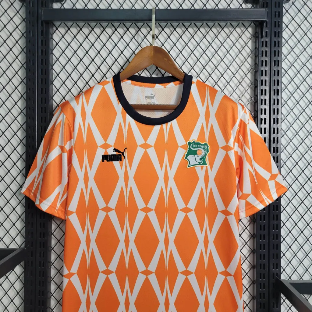 2023 Ivory Coast Training Kit Orange Shirts Cheap Soccer Jerseys 2