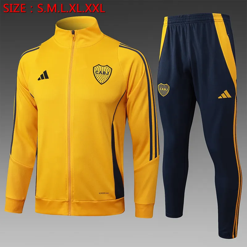 24-25 Boca Yellow Football Tracksuit Long Jacket Suits 5