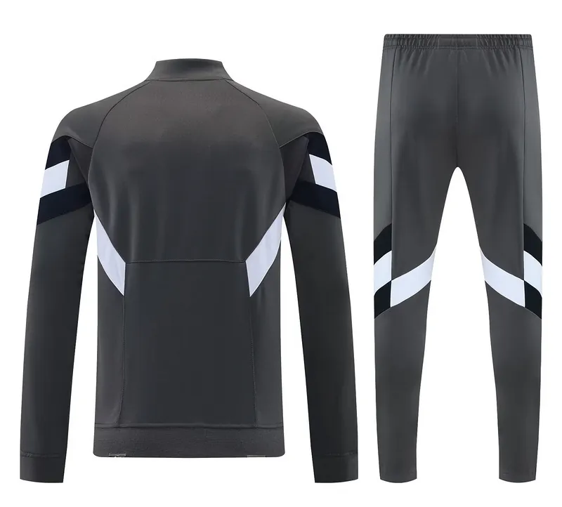 25-26 Real Madrid Deep Grey Tracksuit Long Jacket Suits 2