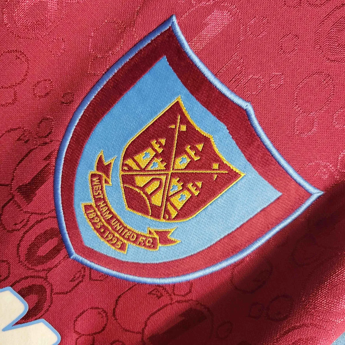 95-97 West Ham Home Retro Long Sleeve Kit Vintage Shirt Sport AAAAJersey Yupoo 3