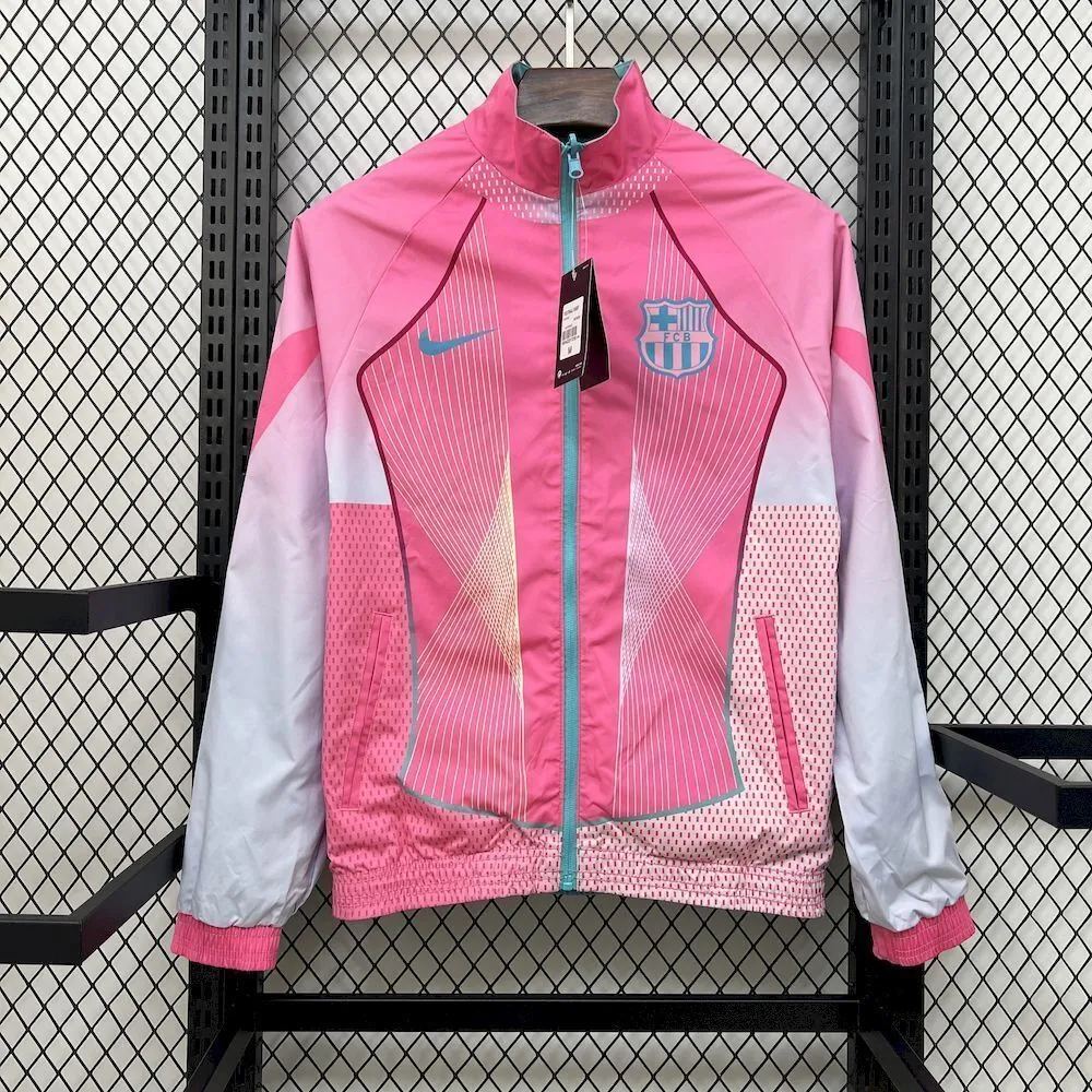 25-26 Barcelona Pink&Blue Windbreaker Double-Sided Jackets AAAAJersey Dropship Yupoo 3