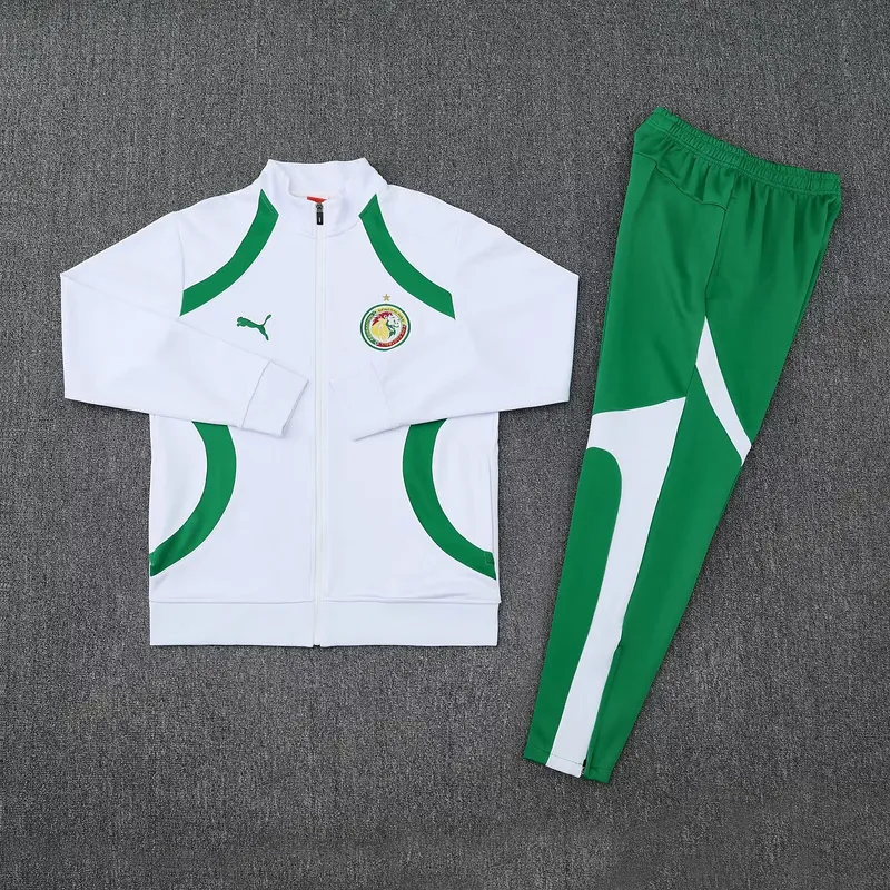 25-26 Senegal White Football Tracksuit Long Jacket Suits 1