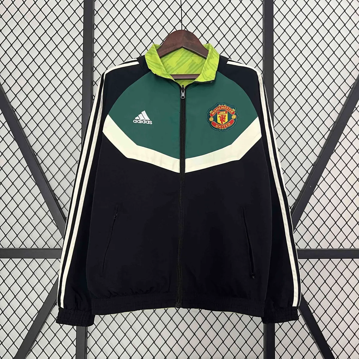 2024 Manchester United Trench Coat Reversible Windbreaker Double-Sides Jacket 7