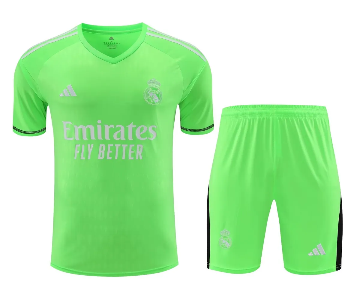 23-24 Real Madrid Goalkeeper Kits Short Sleeve Green Suits Soccer Jerseys Yupoo 3