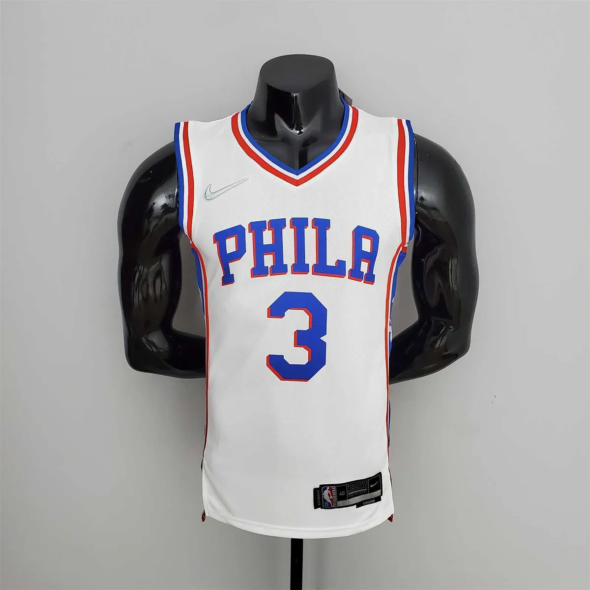 75th Anniversary Philadelphia 76ers IVERSON#3 White NBA Jersey 10