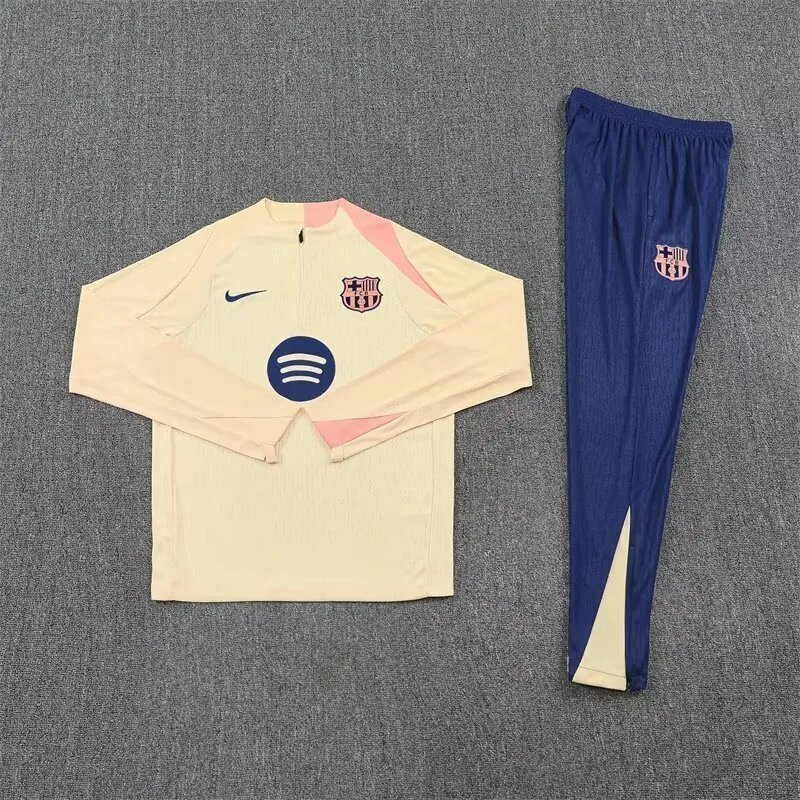 25-26 Barcelona Gold Training Kits Long Football Tracksuits 1