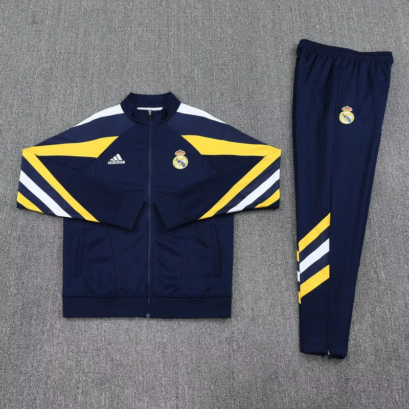 25-26 Real Madrid Navy Football Tracksuits Long Jacket Suits 2