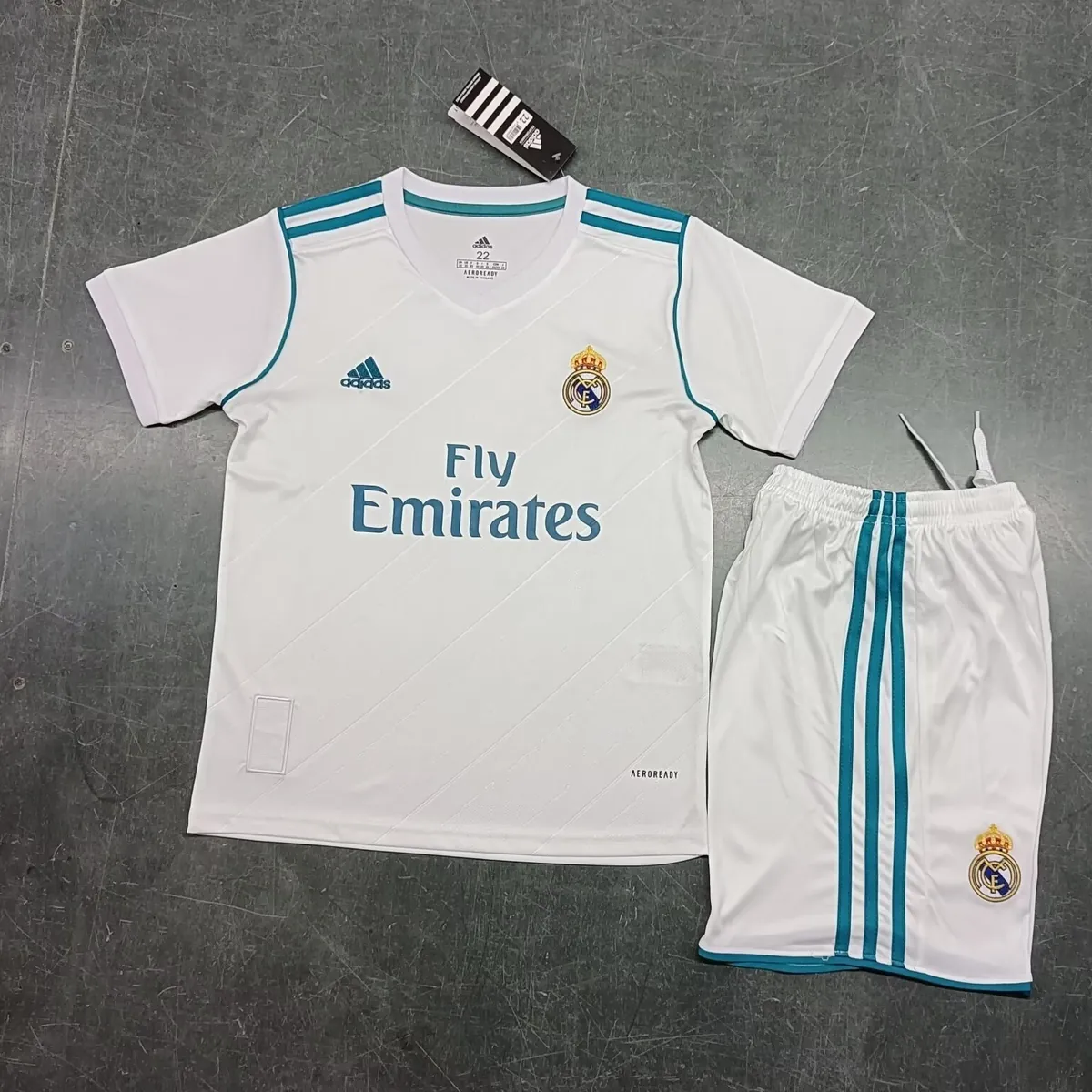 17-18 Real Madrid Home Retro Kids Kit Size-16-28 Soccer Jersey Yupoo 4