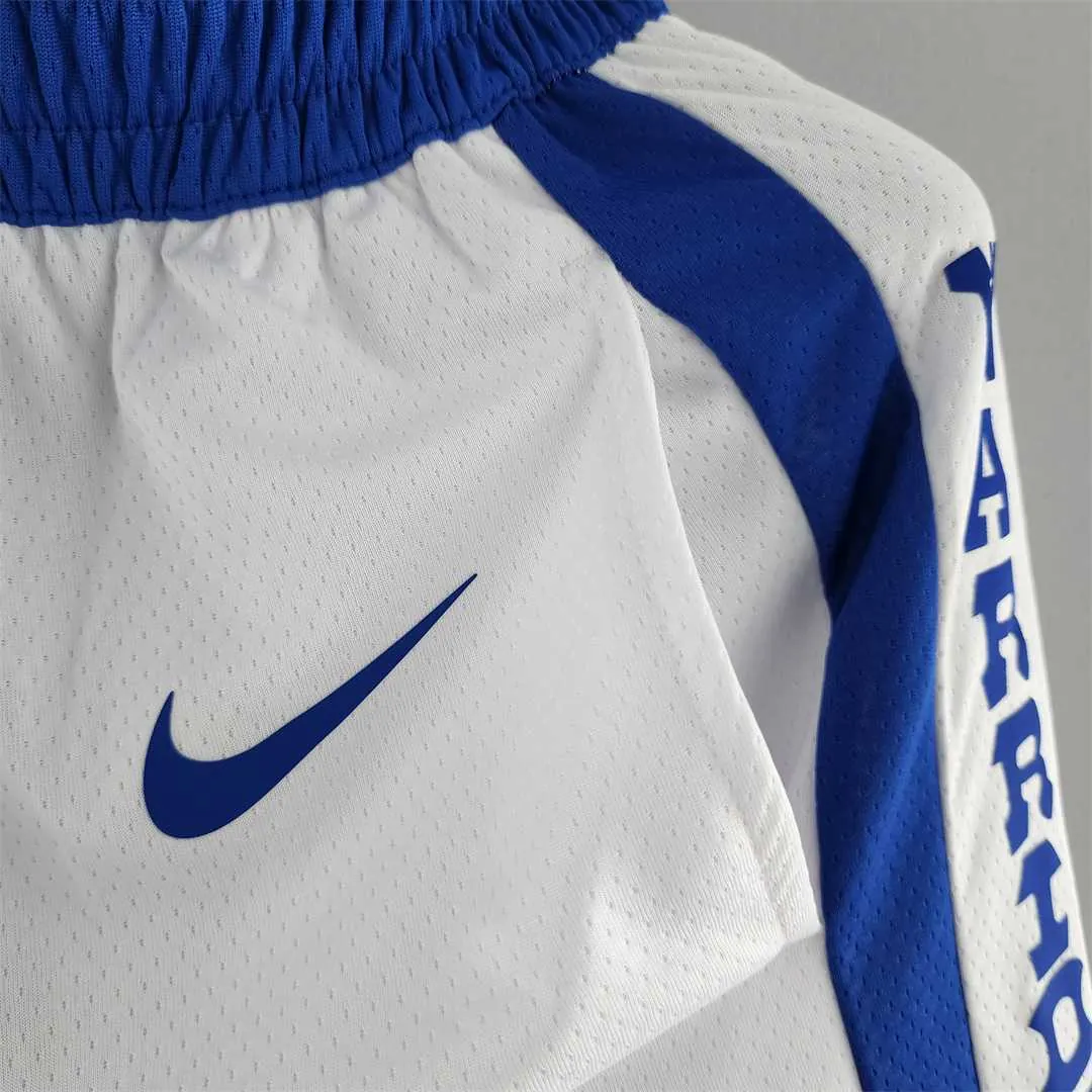 Golden State Warriors NBA Shorts White Blue Trim 7