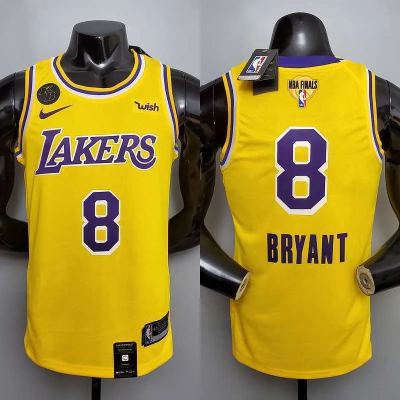 New Bryant #8 Lakers Commemorative Edition Round neck yellow 9