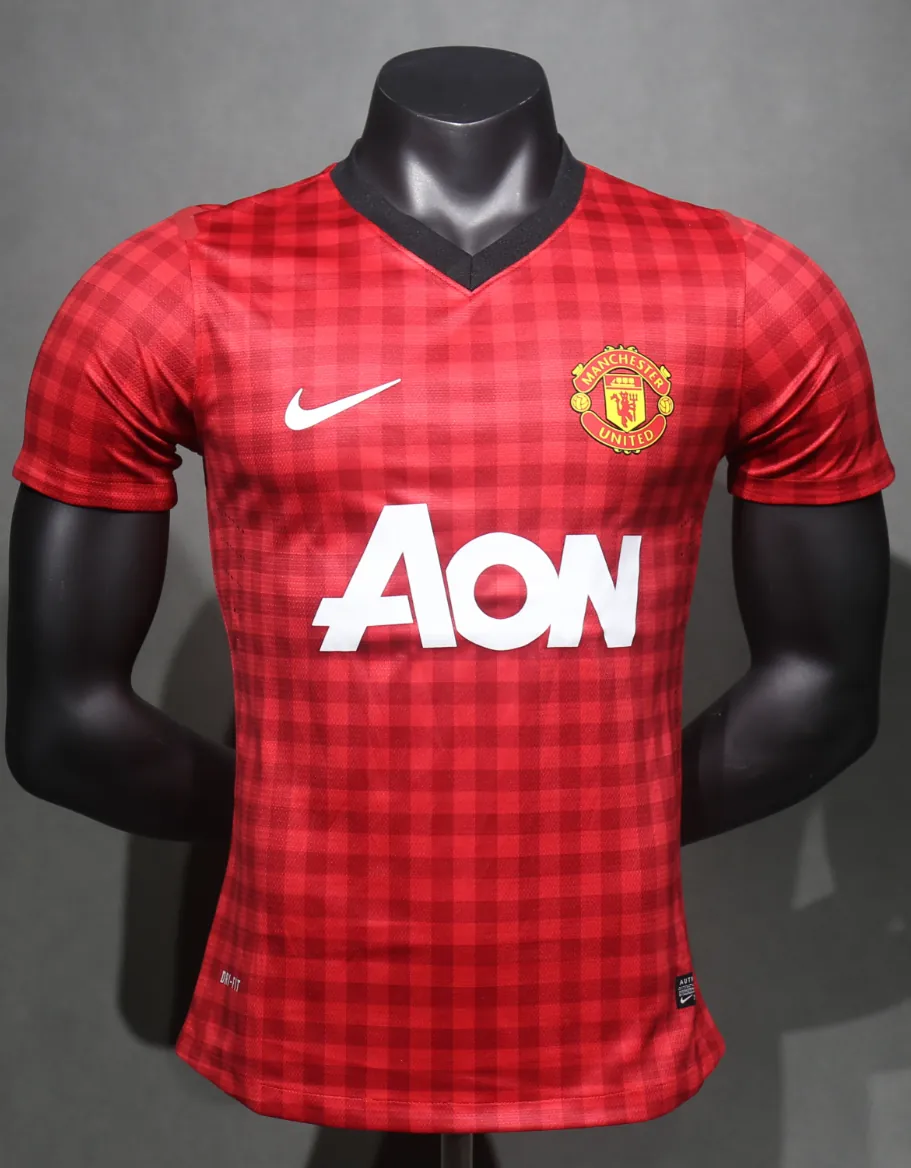 12-13 Manchester United Home Retro Kit Vintage Player Version Sino Shirt AAAAJersey Dropship Yu 6