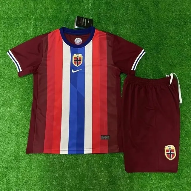 2024 Norway Home Kid Kits Youth Apparels Football AAAAJersey Supplier 2