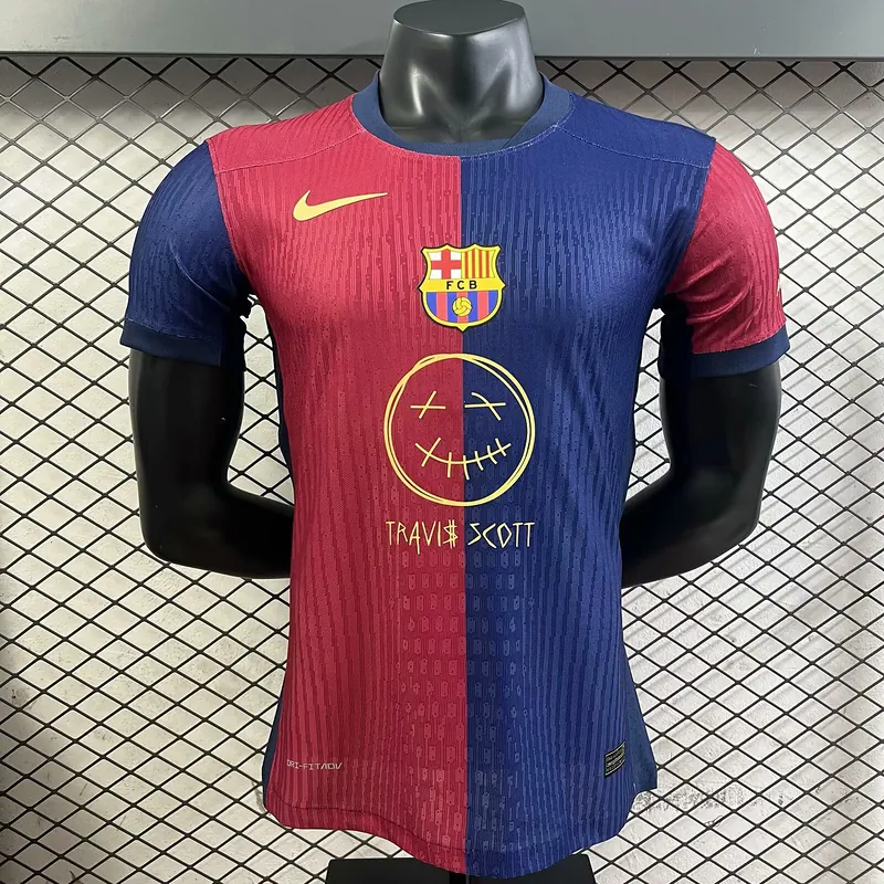 25-26 Barcelona x Travis Scott Smile Home Kit Player Version Shirt AAAAJersey Wholesale Yupoo 2