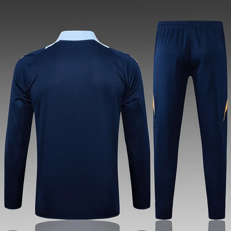 24-25 Real Madrid Navy&Yellow Football Tracksuit Long Jacket Suits 1