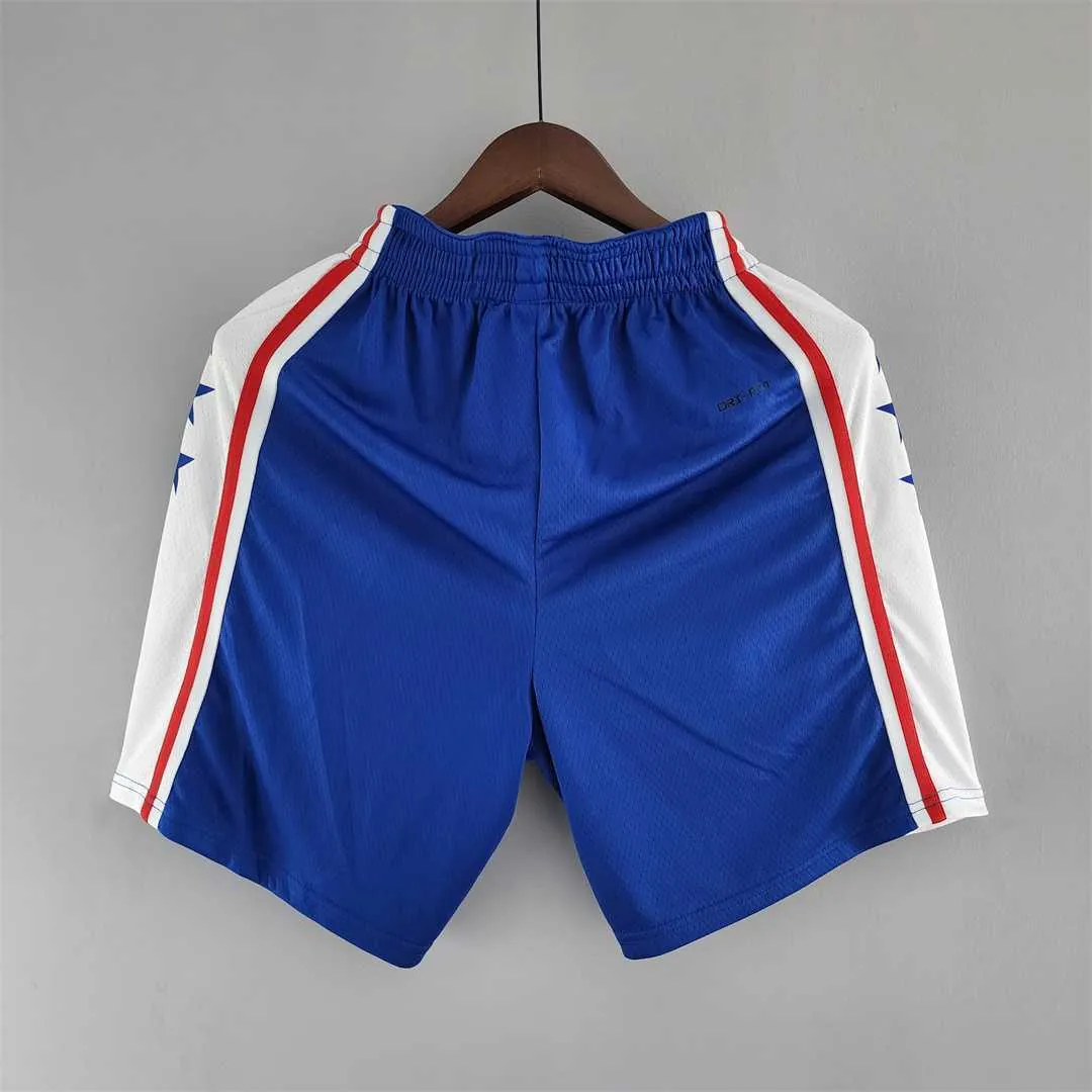 75th Anniversary Philadelphia 76ers NBA Shorts Blue White 6