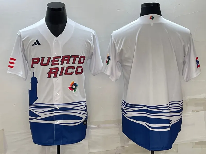 White Puerto Rico 2023 World Cup Baseball Jerseys 45