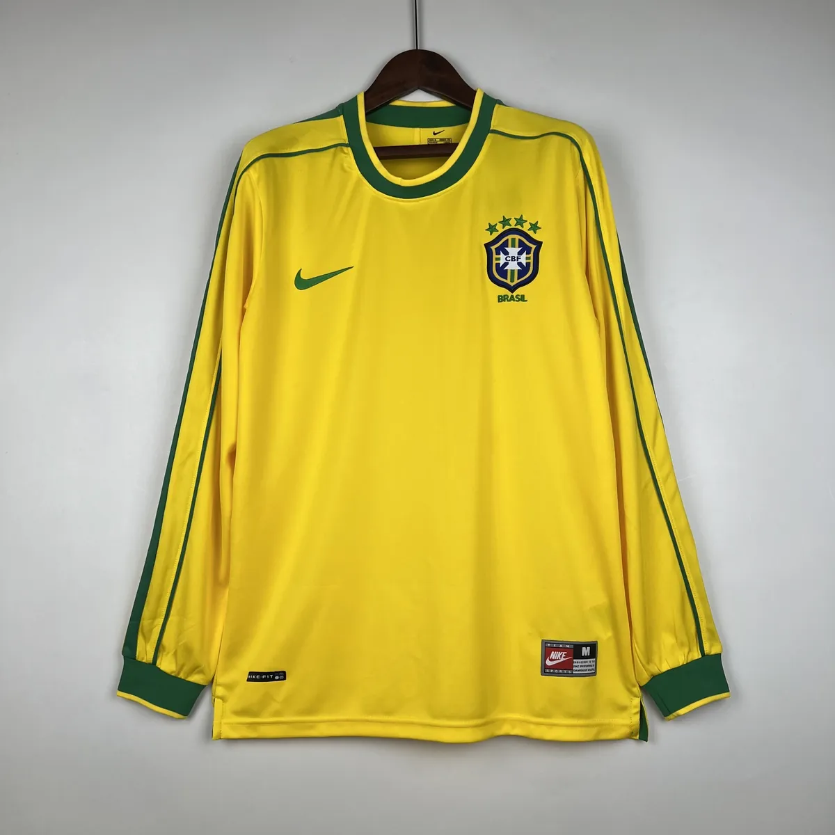 1998 Retro Long Sleeve Brazil Home S-XXL 9