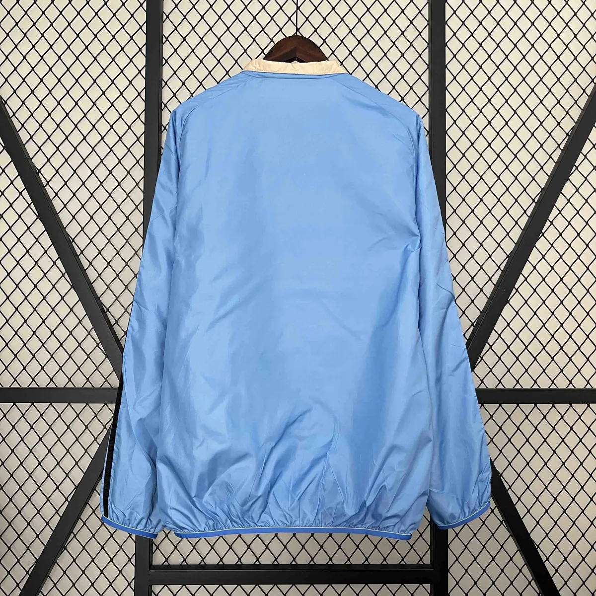 2024 Real Madrid Blue&Beige Trench Coat Reversible Windbreaker Jacket Soccer AAAAJersey Yupoo 1