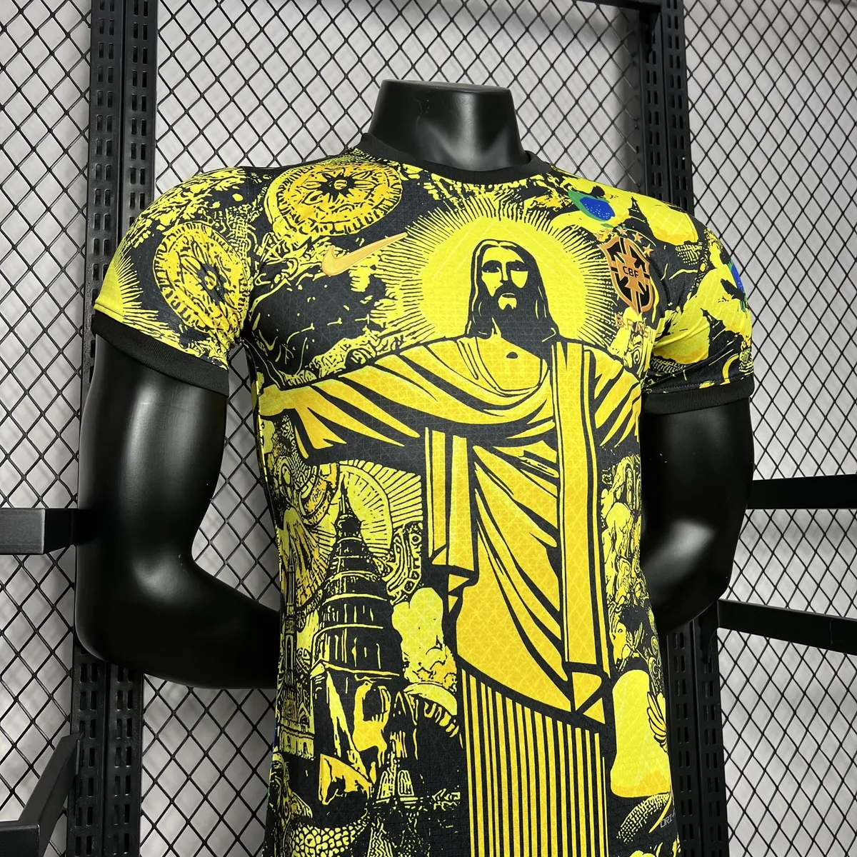 24-25 Brazil Jesus the Redeemer Yellow Kit Player Version Version AAAAJersey Wholesale Yupoo 4